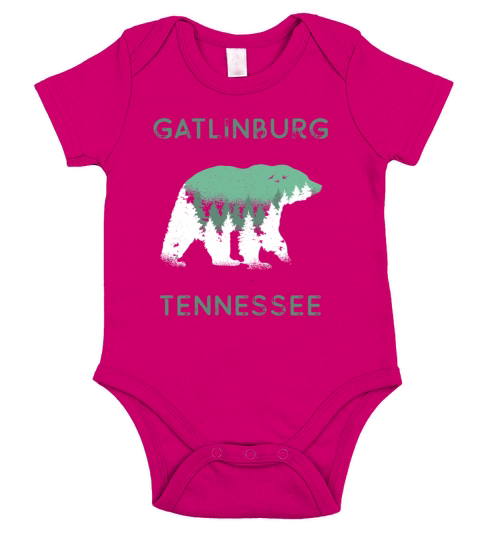 Gatlinburg Tennessee Great Smoky Mountains Bear Short Sleeve Baby One-Piece