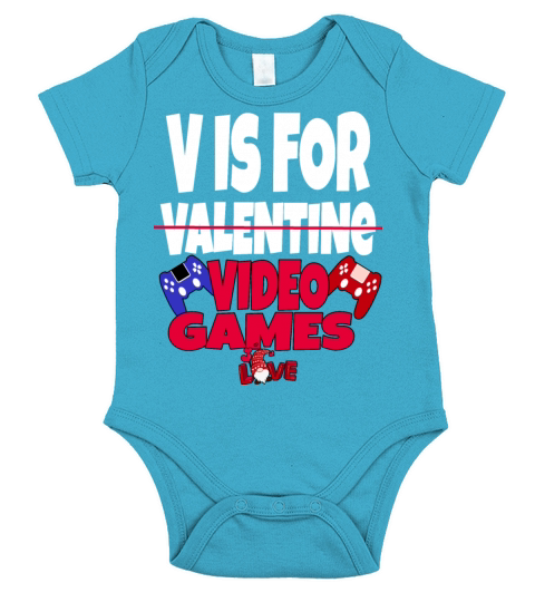 V is For Video Games Short Sleeve Baby One-Piece