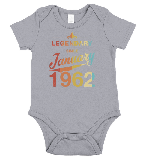 60th Birthday 60 Year Old Born January 1962 Gift Short Sleeve Baby One-Piece