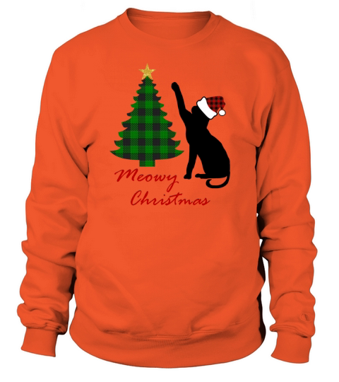 Meowy Christmas Black Cat Women's Sweatshirt