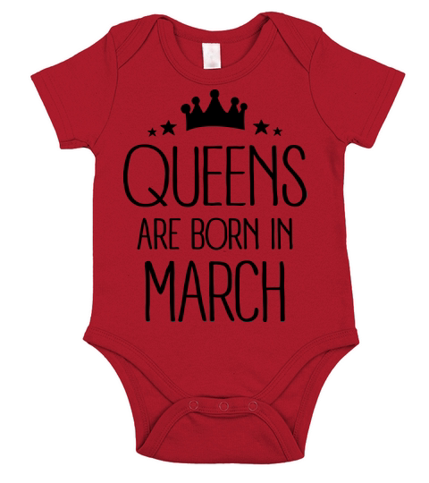 Queens Are Born In March Short Sleeve Baby One-Piece