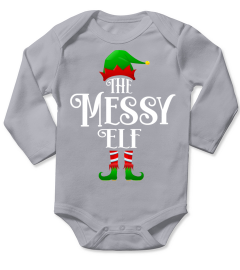 The messy Elf Matching Family Group Christmas Long Sleeve Baby One-Piece