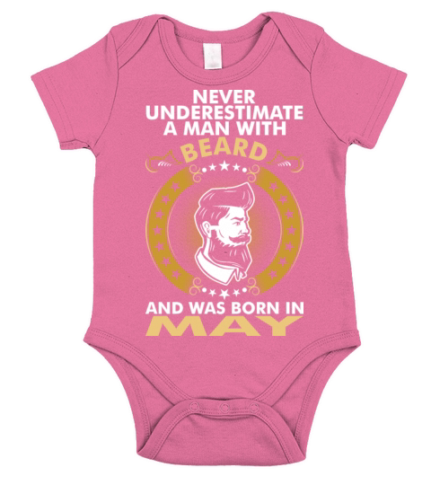 Beard Born In May Short Sleeve Baby One-Piece