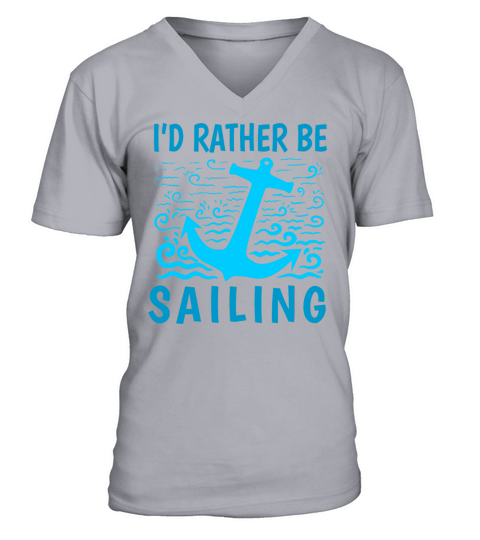 anchor sailing sunset sailor gift present Men's V-Neck T-shirt