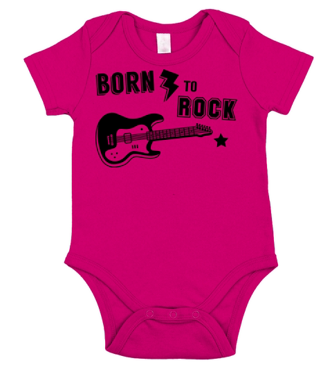 Born To Rock Guitar Short Sleeve Baby One-Piece