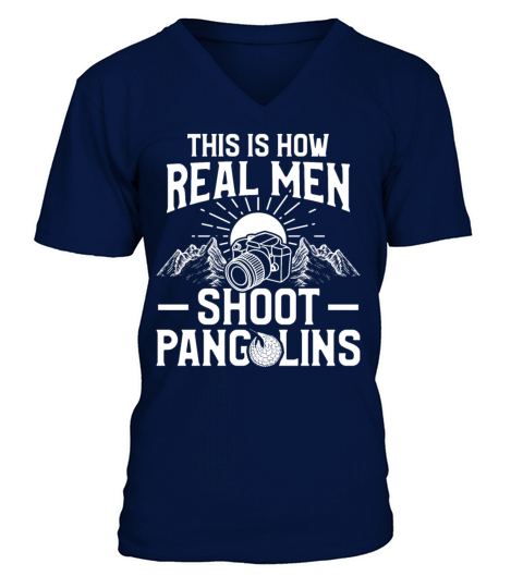 Pangolin Lover Real Men Anti Pangolin Poaching Men's V-Neck T-shirt