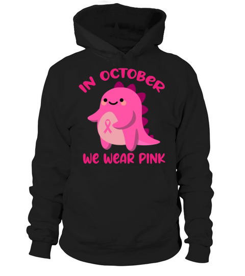 Dinosaur In October We Wear Pink Breast Cancer Men's Hoodie