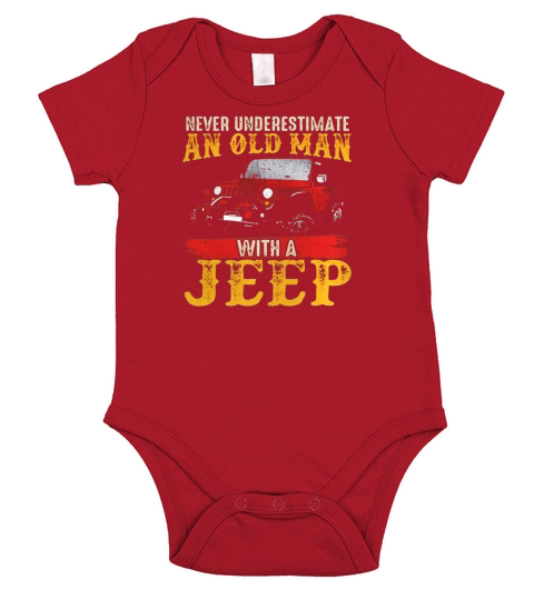 mens mens never underestimate an old man with a jeep Short Sleeve Baby One-Piece
