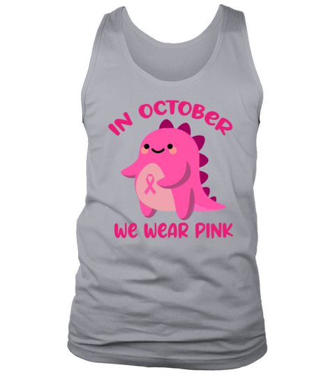 Dinosaur In October We Wear Pink Breast Cancer Men's Tank Top