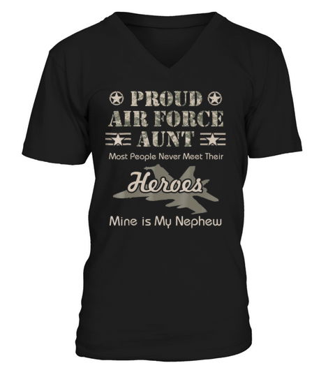 Proud Air Force Aunt V-Neck T-shirt