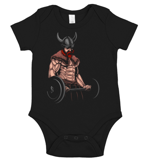 Viking Warrior Viking Fitness Barbell Workout Short Sleeve Baby One-Piece