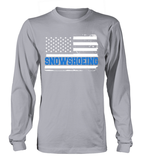 Snowshoeing USA Flag Women's Long Sleeve
