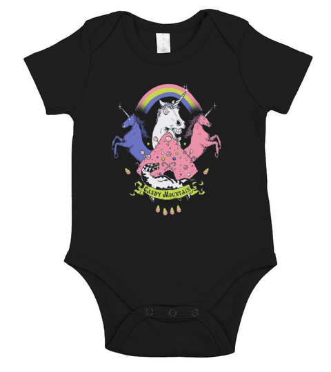 Candy mountain unicorn tee LGBT Short Sleeve Baby One-Piece