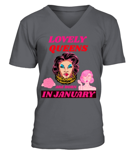 Lovely Queens Are Born In January Men's V-Neck T-shirt