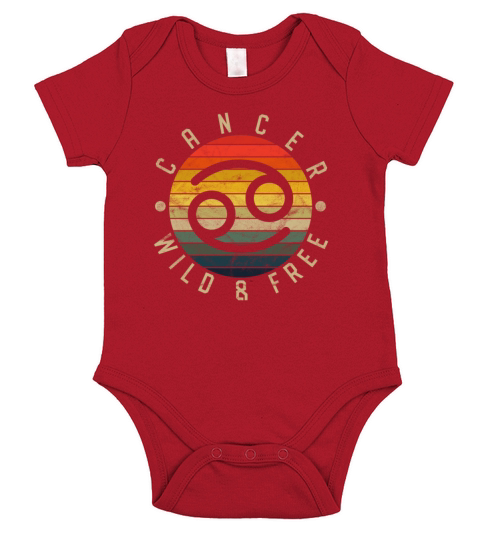 Cancer Wild and Free Vintage Sunset June July Birt Short Sleeve Baby One-Piece