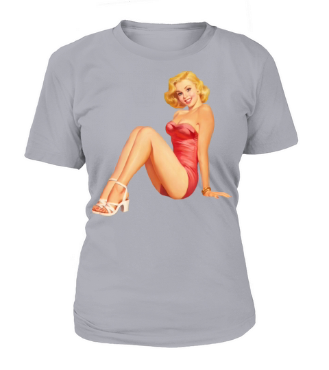 Vintage retro pin up girl in red Women's T-Shirt