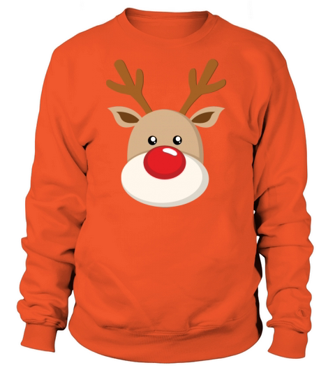 Cute Reindeer Face Rudolph Christmas Xmas Women's Sweatshirt