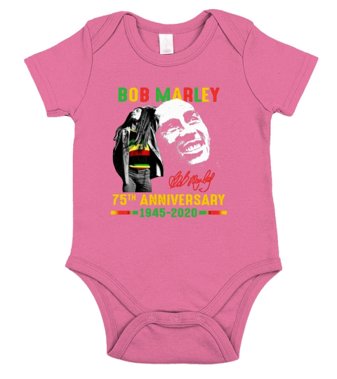 Bob Marley 75th anniversary 1945 2020 signature shirt Short Sleeve Baby One-Piece