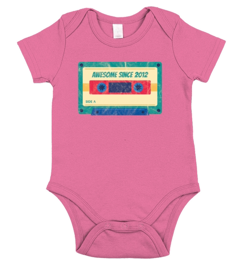 8 th Birthday Celebration Gift Awesome Since 2012 Short Sleeve Baby One-Piece