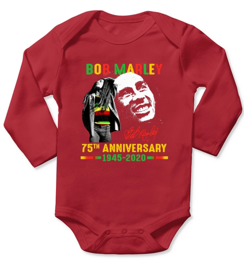 Bob Marley 75th anniversary 1945 2020 signature shirt Long Sleeve Baby One-Piece
