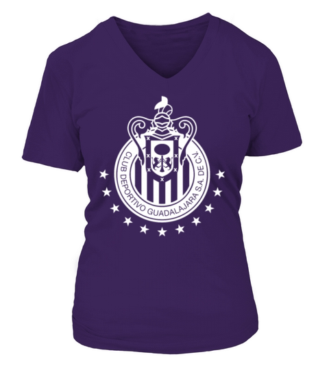 Chivas Rayadas Guadalajara Mexico Soccer FMF Socce T-Shirt V-neck T-Shirt Woman