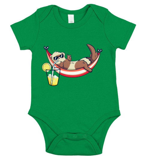 Funny racoon on hammock with lemon juice Short Sleeve Baby One-Piece
