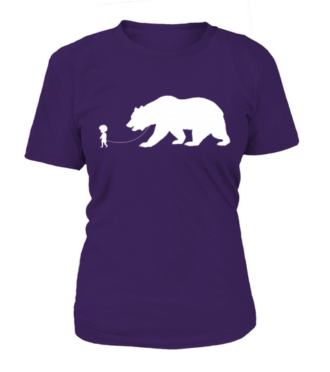 Boy Walking A Pet Bear Nature Animal Lover Bear Women's T-Shirt