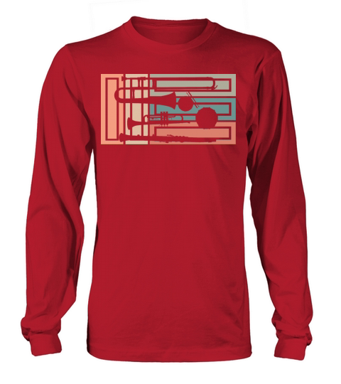 Vintage Marching Band Musician Music Instrument Women's Long Sleeve