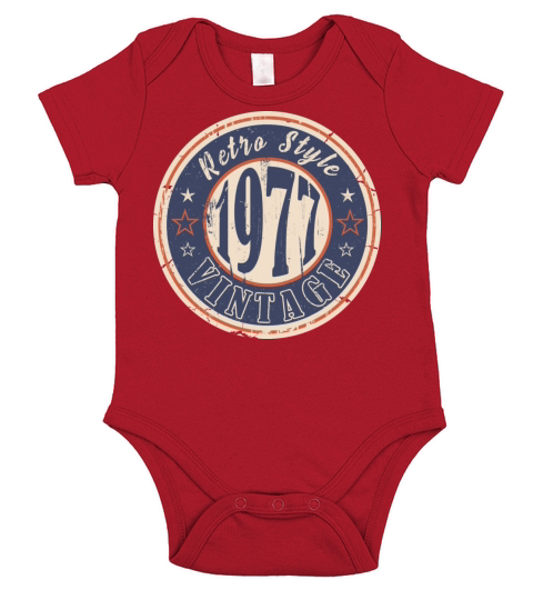 Retro Style Vintage 1977 Short Sleeve Baby One-Piece