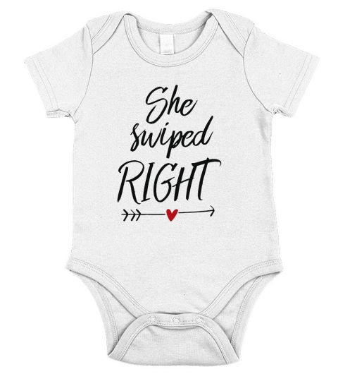 She Swiped Right Short Sleeve Baby One-Piece