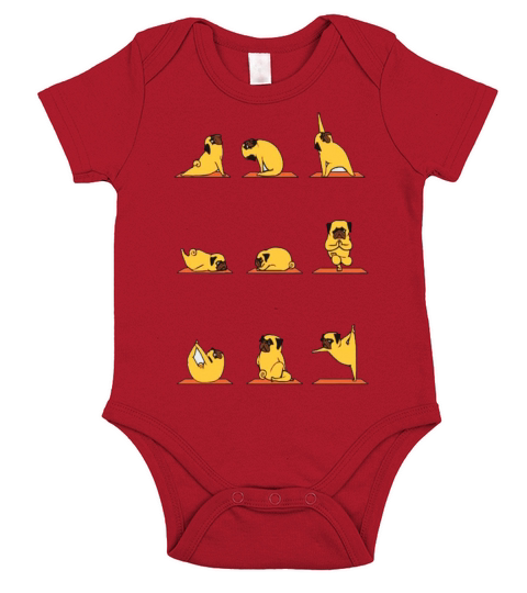 Yoga Pug Dog Short Sleeve Baby One-Piece