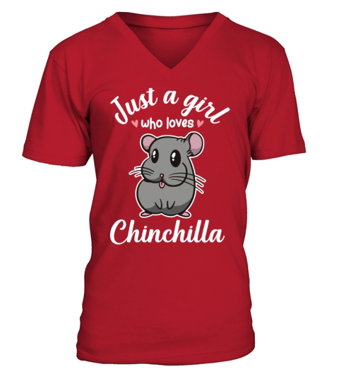 Funny Just A Girl Who Love Chinchillas Rodent Pet Men's V-Neck T-shirt