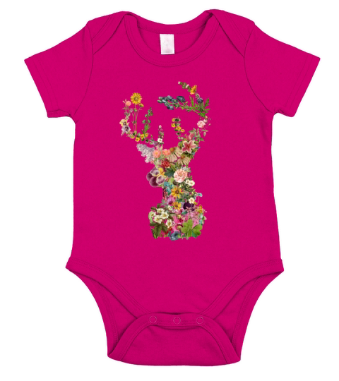 Deer of Flower Forest Short Sleeve Baby One-Piece