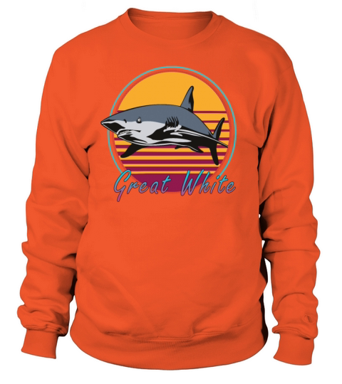 Vintage Retro 80s Art Great White Shark Novelty Women's Sweatshirt