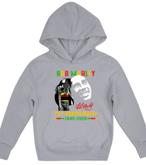 Bob Marley 75th anniversary 1945 2020 signature shirt Kids Hoodie