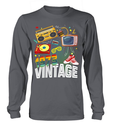 47th Birthday 47 Years Old Vintage 1973 Retro 80s Men's Long Sleeve