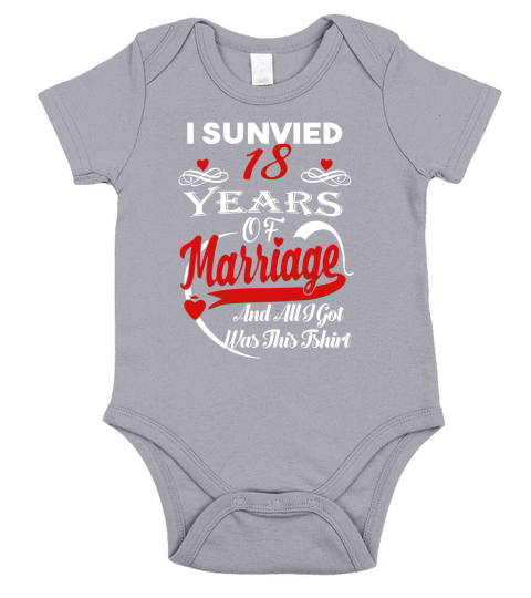 18th Wedding Anniversary Gift For Women Men T-shirt Short Sleeve Baby One-Piece