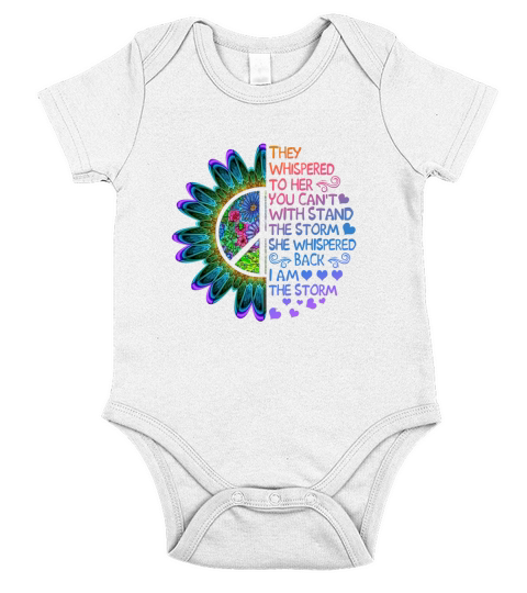 They whispered to her you can’t with stand the storm she whispered shirt Short Sleeve Baby One-Piece