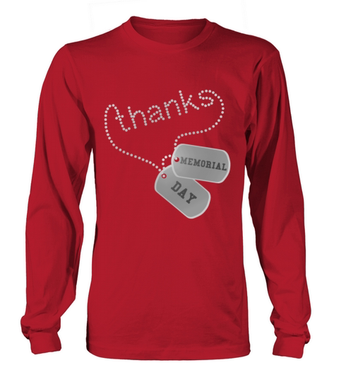 Thanks Memorial Day Military Veteran Dog Tags Women's Long Sleeve