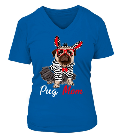 Pug Mom T shirt Women's V-Neck T-shirt
