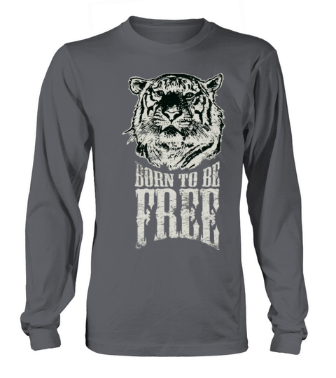 Born To Be Free with Tiger Retro design Women's Long Sleeve