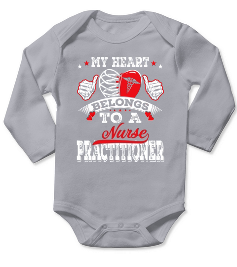 My Heart Belongs To A Nurse Practitioner Husband Wife Gift Long Sleeve Baby One-Piece