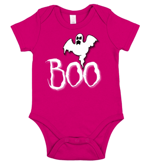 Boo Halloween Ghost Spooky Short Sleeve Baby One-Piece