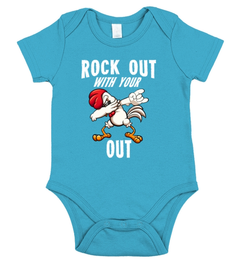 Rock Out With Your Cock Out Rooster Short Sleeve Baby One-Piece