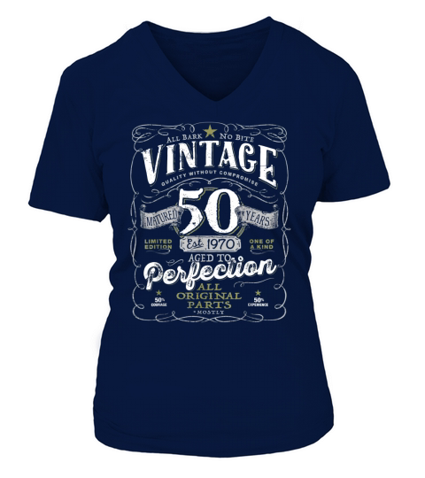 Vintage 50th Birthday V-neck T-Shirt Woman