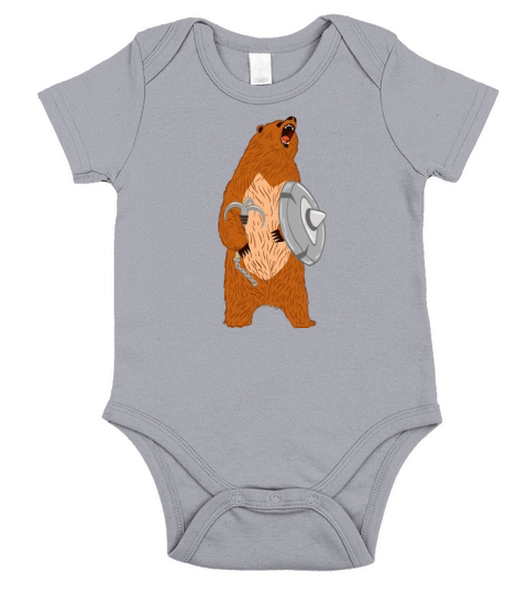 Unique Bear Shirt Nice Outdoor Warrior Funny Bear Short Sleeve Baby One-Piece