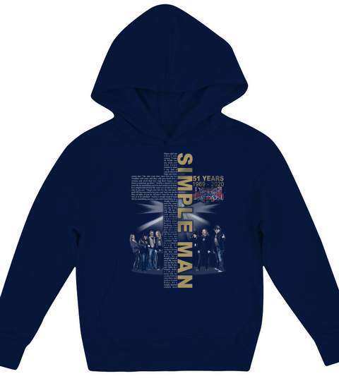 Simple Man lyric Cross 51 years 1969 2020 Lynyrd Skynyrd Kids Hoodie