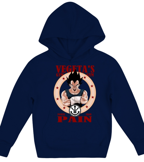 Vegetas Gym Power From Pain Kids Hoodie