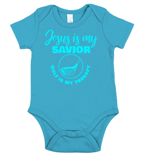 Jesus is my Savior Golf is my Therapy Short Sleeve Baby One-Piece