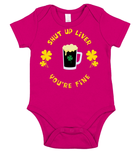 Dark Beer Drinking Saint Patricks Shut Up Liver Short Sleeve Baby One-Piece